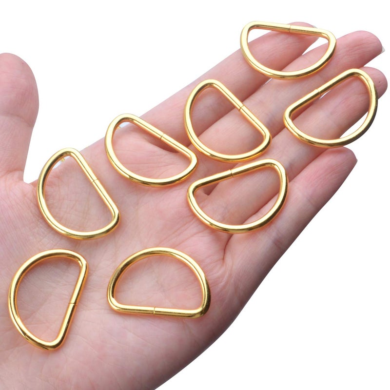 BronaGrand 50 Pieces 1inch Gold Metal D Ring Semi-Circular D Ring for Hardware Bags Ring Hand DIY Accessories - Image 2